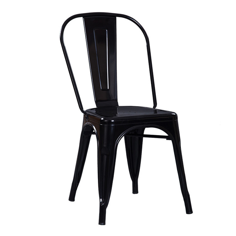 Modern Black Dining Chair Metal Design