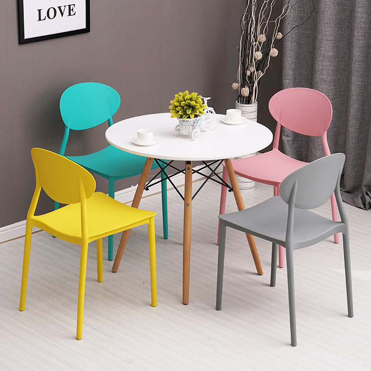 Modern Stackable Pink Plastic Chair Chairs