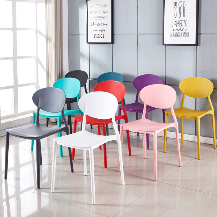 Modern Stackable Pink Plastic Chair Chairs