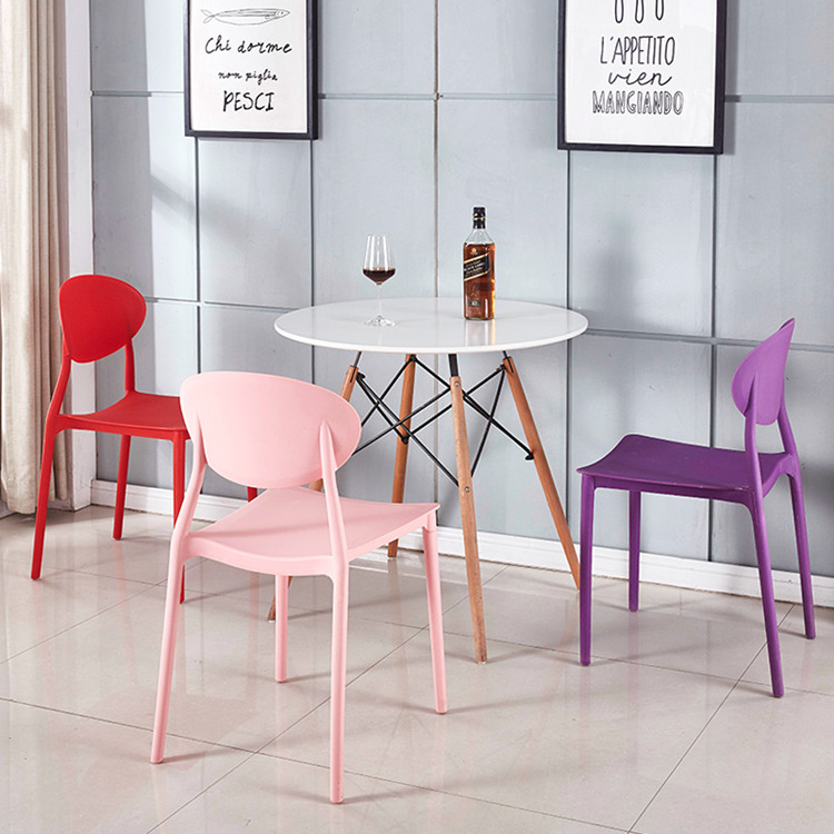 Modern Stackable Pink Plastic Chair Chairs